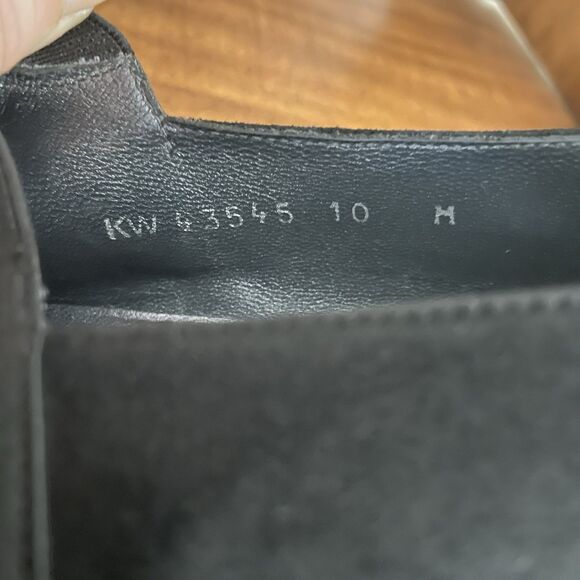 Stuart Weitzman Leather Suede Loafer Black Slip On Stretch Band Women's Size 10 - Picture 9 of 12